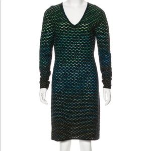 M Missoni V-Neck Black Knit Long Sleeve Dress (M)